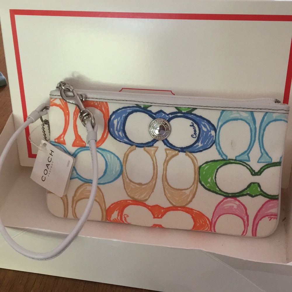 Multicolor Coach Wristlet